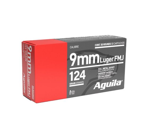 صورة AMMO Aguila 9mm 124 Grain Full Metal Jacket (FMJ) Mexico