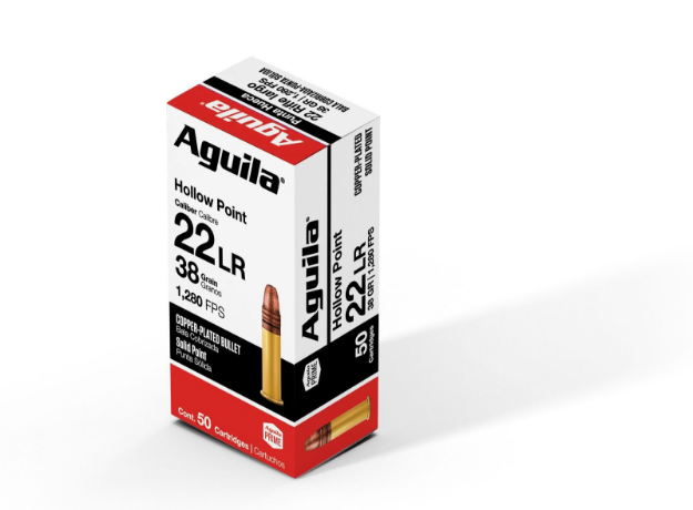 صورة AMMO 22LR Aguila Ammunition 38 Grain Copper Plated Hollow Point Mexico for ( Rifle )