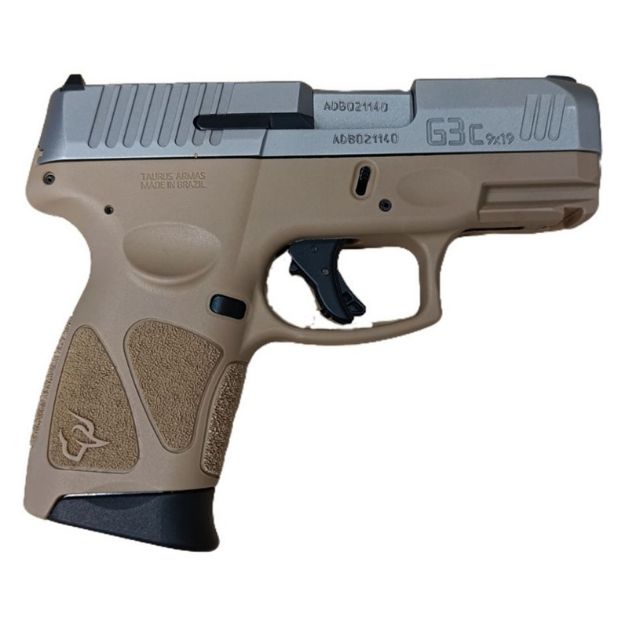 صورة مسدس عيار 9mm من شركة Taurus موديل G3C TAN SS صناعة البرازيل